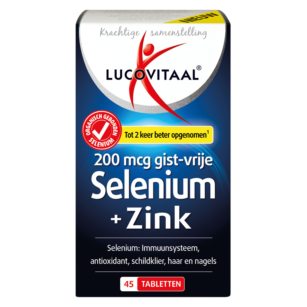 Lucovitaal Selenium & Zink 200 mcg Gistvrij45 tabletten