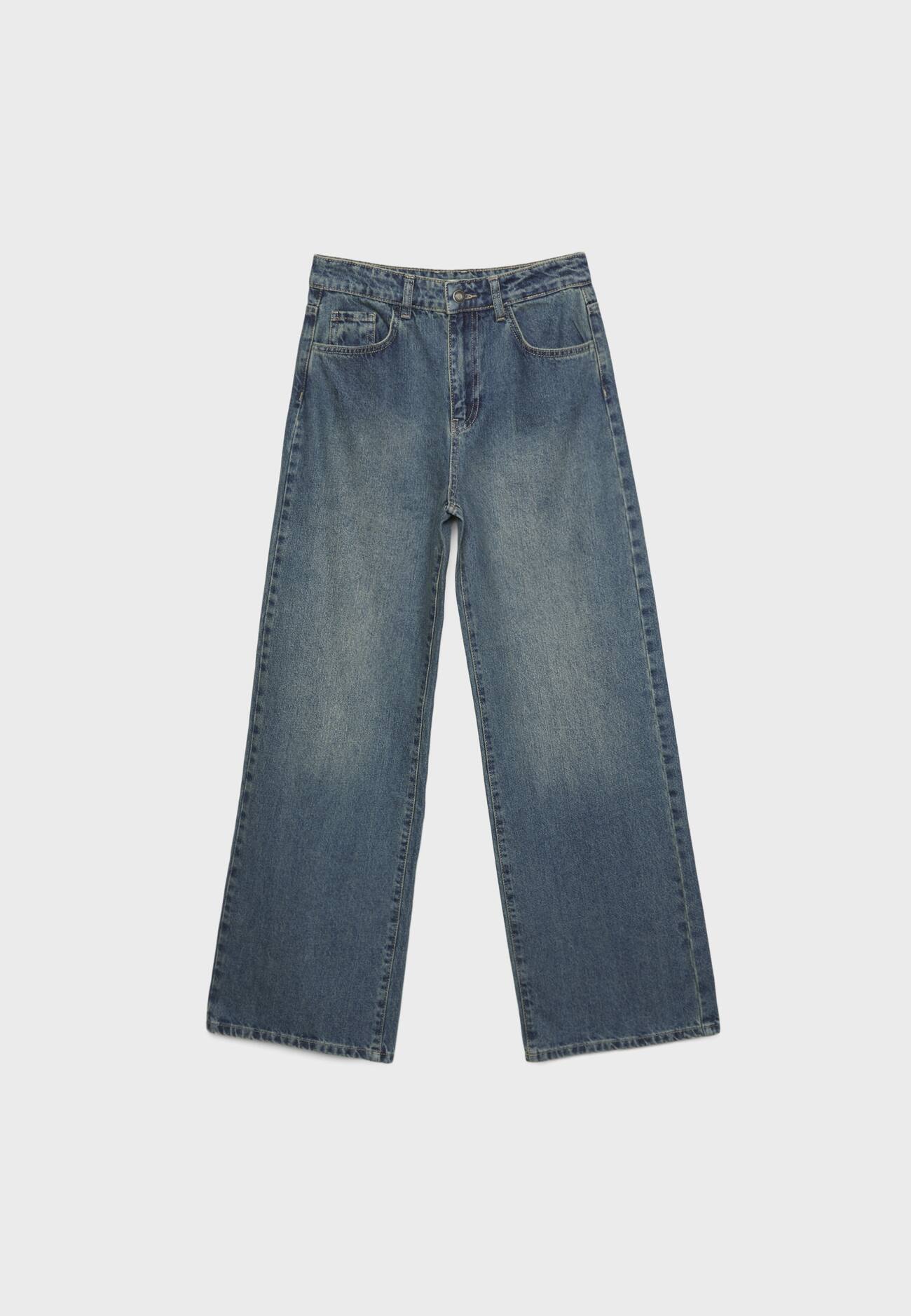 calças jeans de perna larga