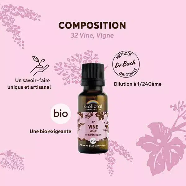 Biofloral 32 Florais de Bach Orgânicos de Uva e Videira 19,5g