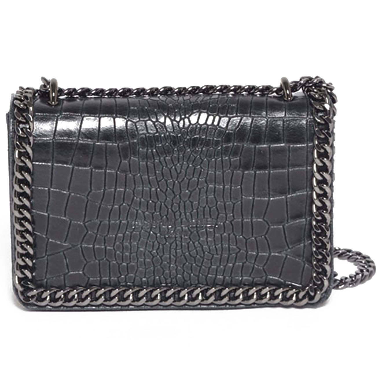 Christian Laurier Sac bandoulière en Cuir croco Spade noir - 20x13x6.5 cm