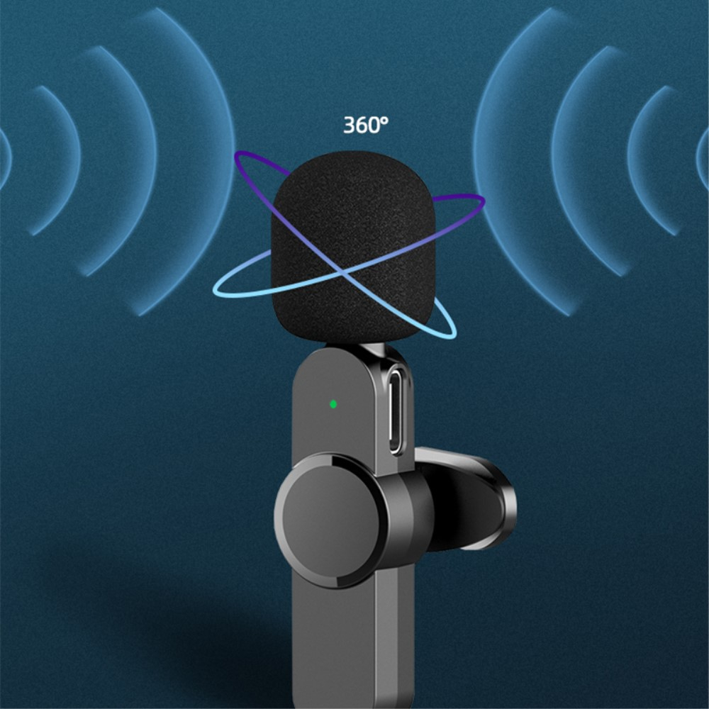 (3-tlg. Set) Kabelloses 360° Lavalier Mikrofon für Handy / Tablets mit USB C Anschluss   Rauschunterdrückung für Livestreams / Interview / Podcast