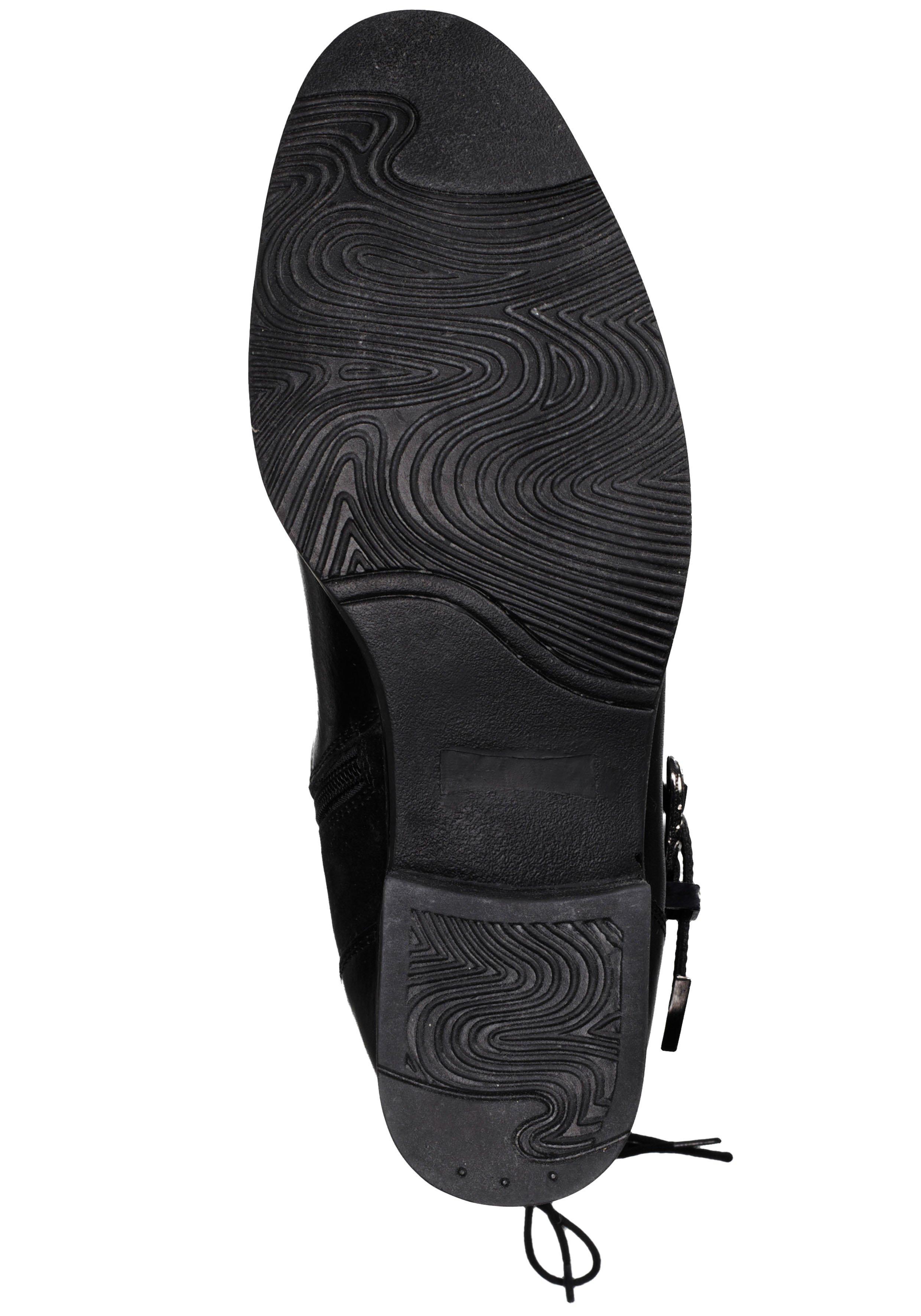 Lederstiefel mit Schnürung hinten und Zierschnalle