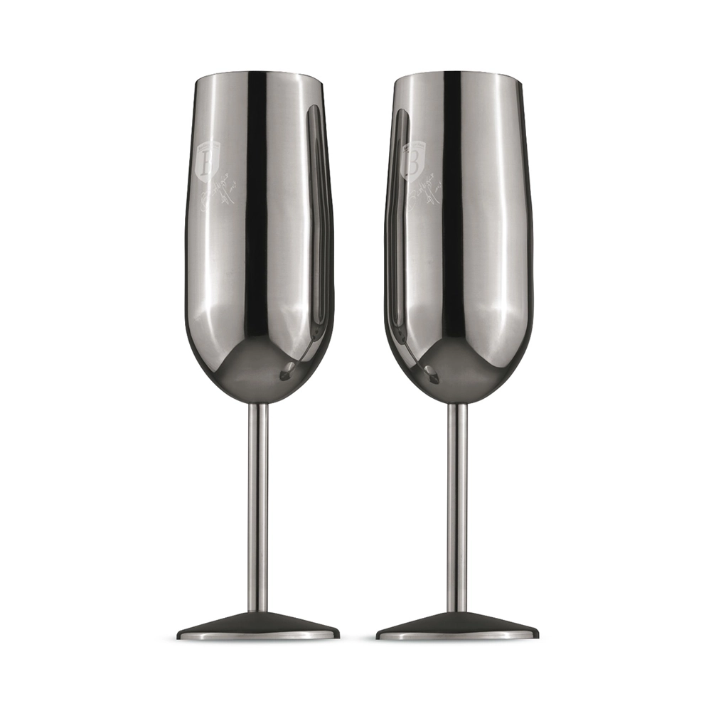 Berlinger Haus Edelstahl Sektgläser 2 Stück Matte Black Collection