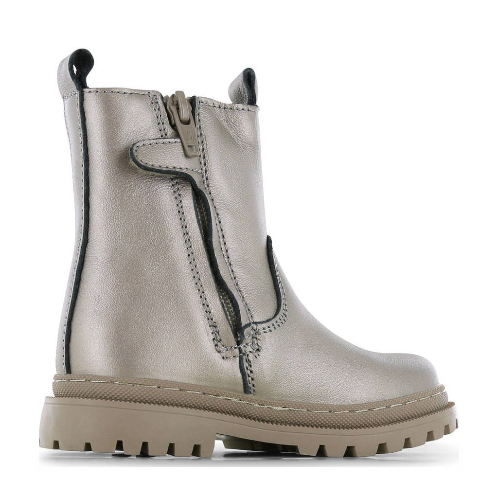 Shoesme leren chelsea boots champagne/goud
