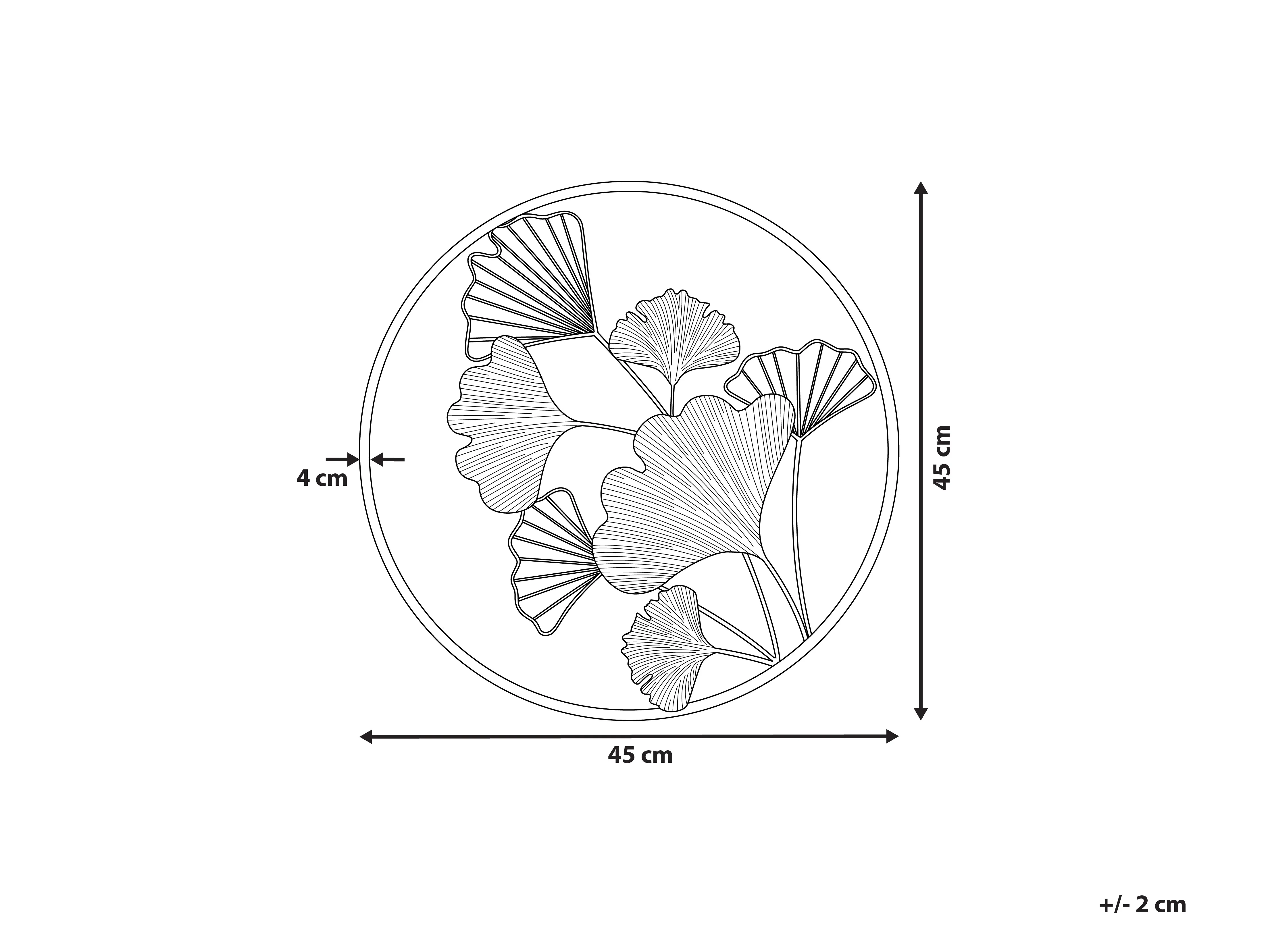 Wanddecoratie Bloem BISMUTH Metaal 45 cm Goud