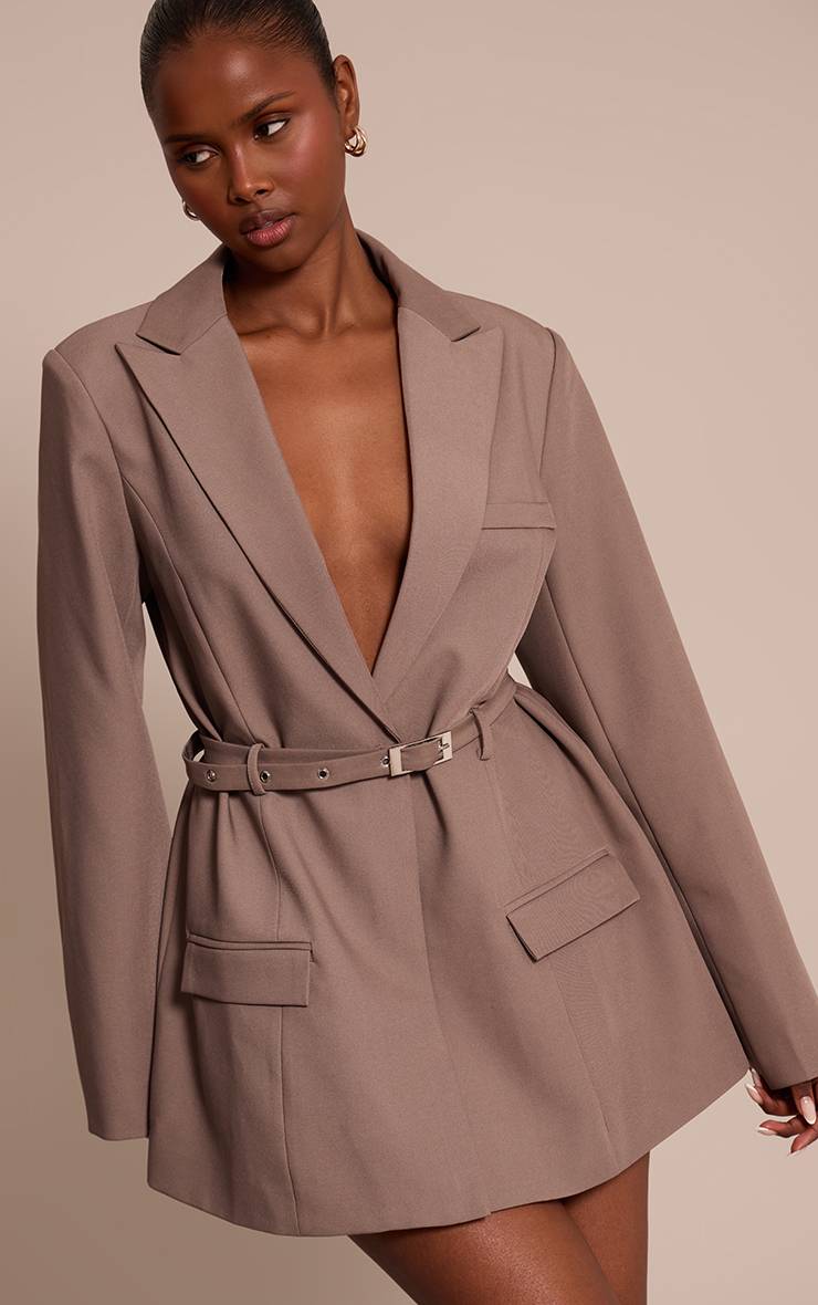 Champignon Robe Blazer Ajustée Tissée