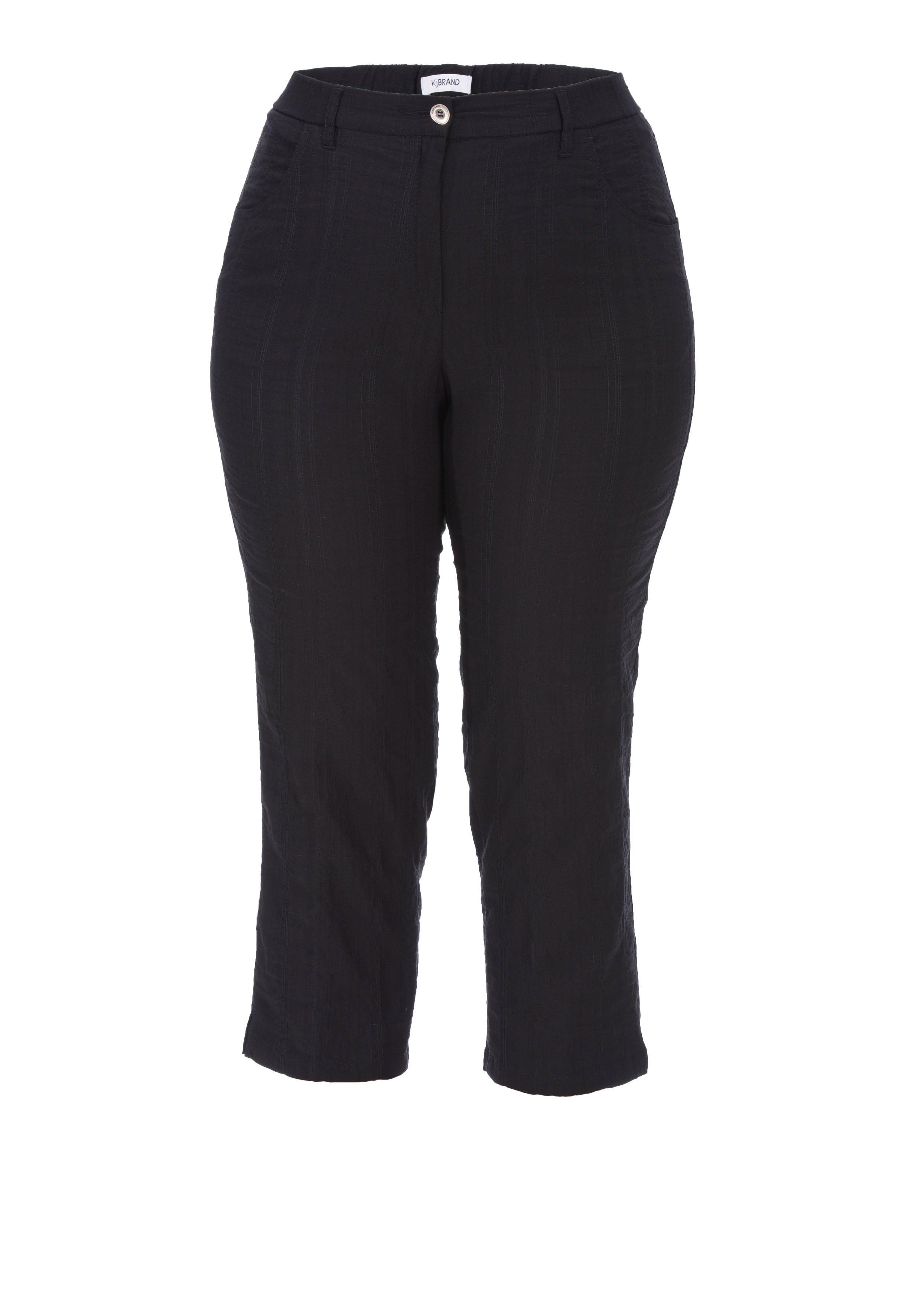 Gerade 7/8-Hose mit Komfortbund, bügelfreie Qualität
