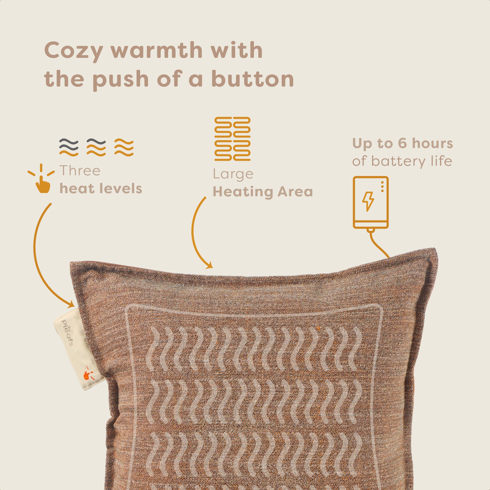 Pleafs Warmtekussen Boho 45x45cm - Spiced Cider