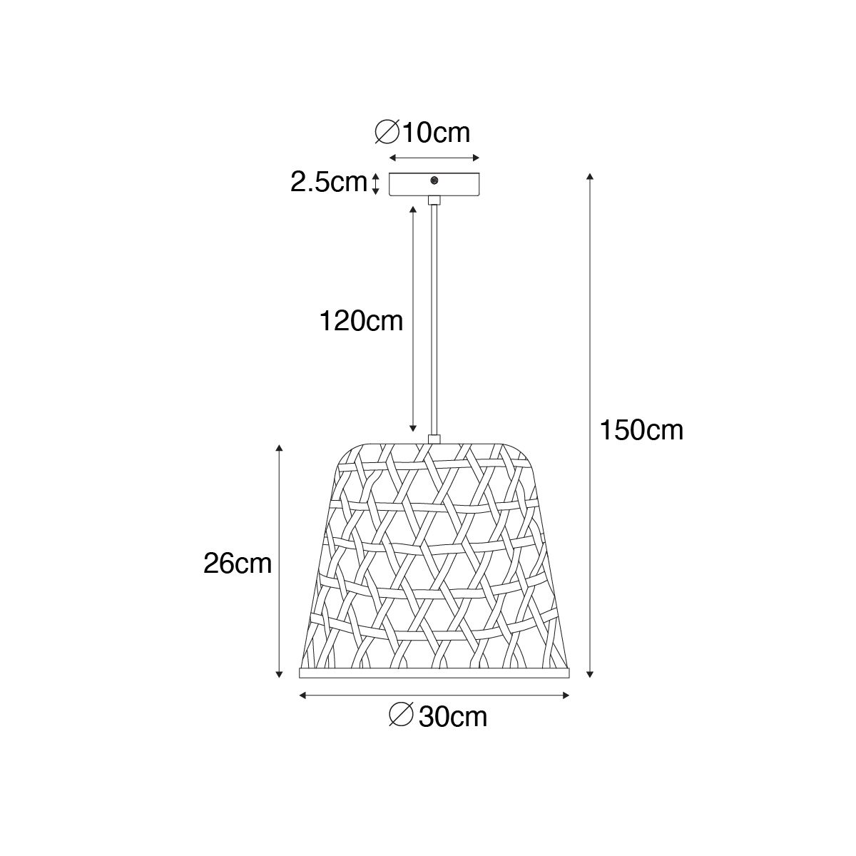 Oosterse hanglamp zwart met bamboe - Rayan