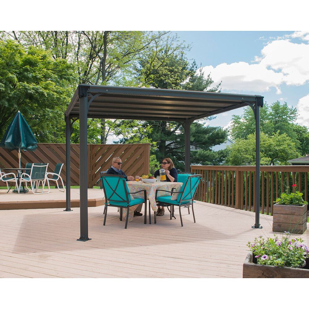 PAVILJONG CANOPIA MILANO HARDTOP 3X3M BRONSE/GRÅ