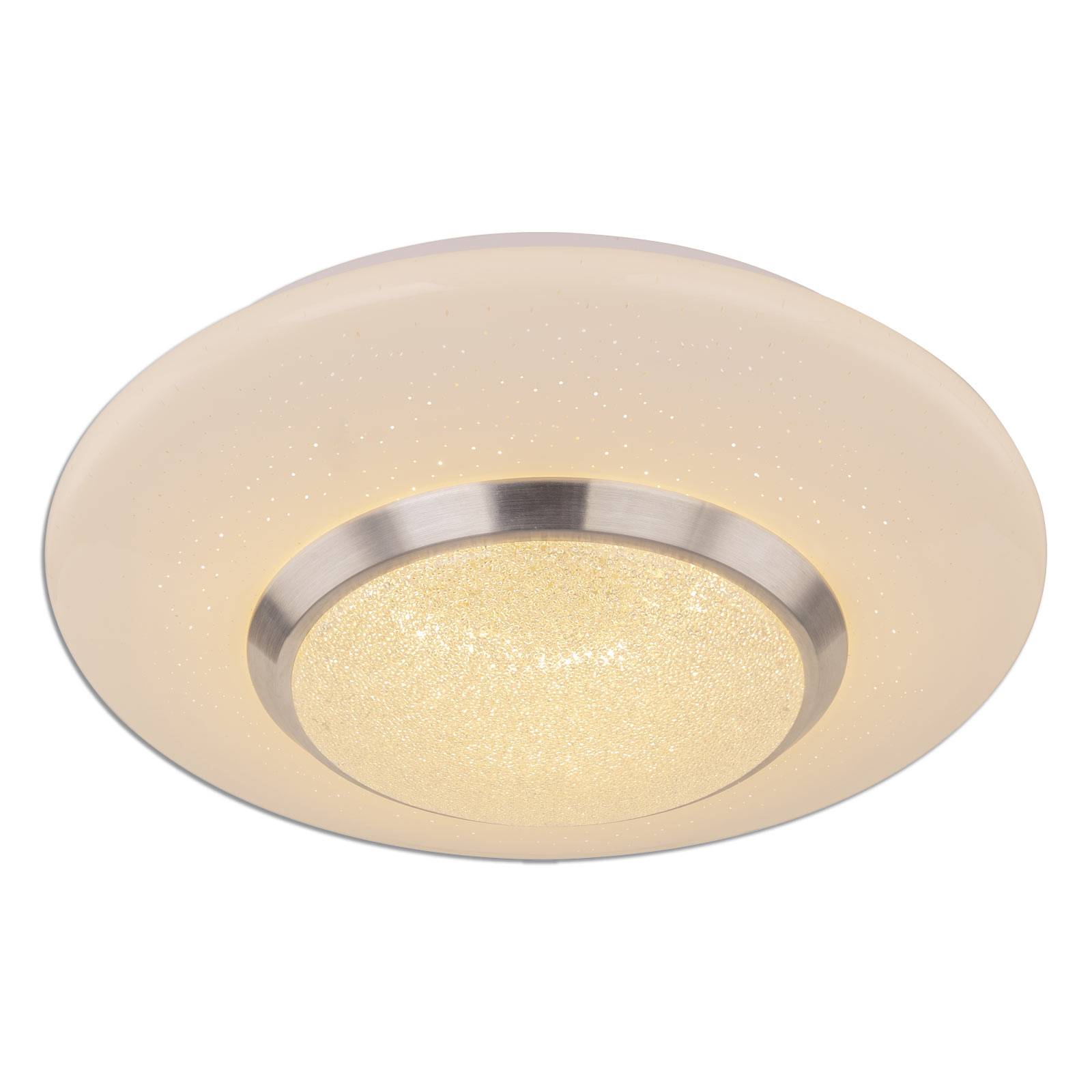 LED-Deckenlampe - weiß - Nickel matt - Ø 34 cm