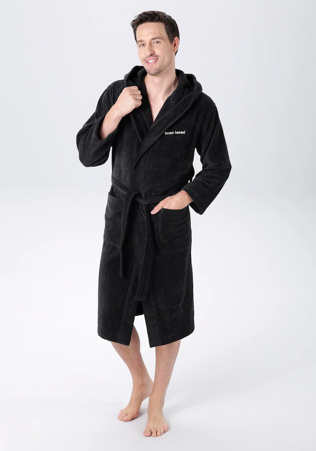 Bruno Banani Unisex-Bademantel »Daniel, ideal für Sauna & Spa, Hotelbademantel, Morgenmantel«, 1 Stk. Damen & Herren Bademantel, lang, mit Taschen, S-5XL