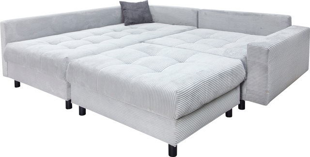 COLLECTION AB Ecksofa »Toni L-Form, B: 215 cm« mit Hocker & 2 Zierkissen, Federkern