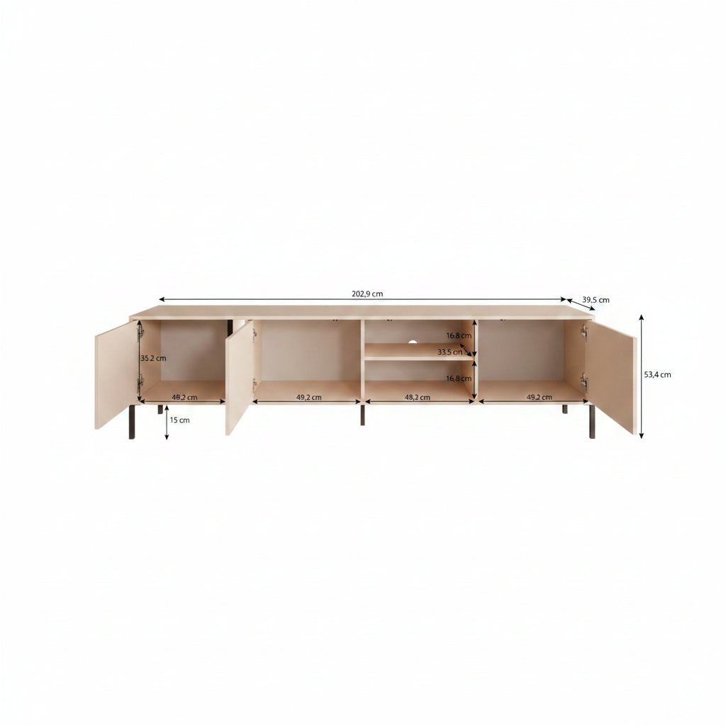 Desert - TV-Meubel met 3 deuren - Beige - 203 cm