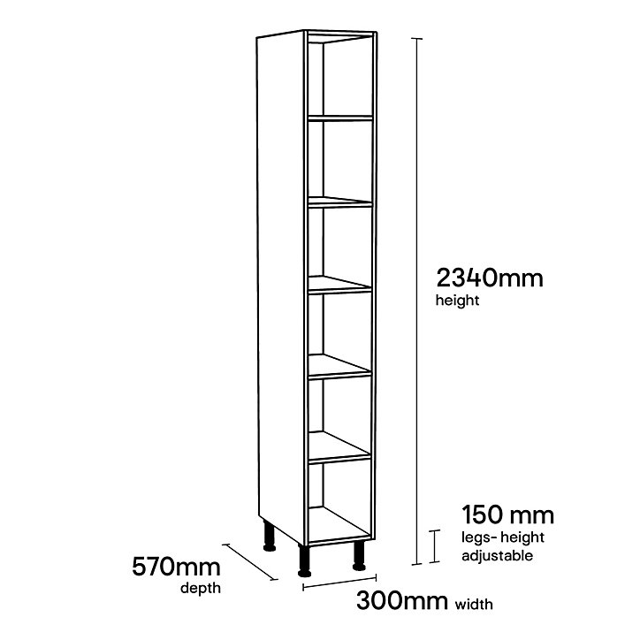Colonne XL de cuisine pour électroménager GoodHome blanc L. 30 x H. 234 cm