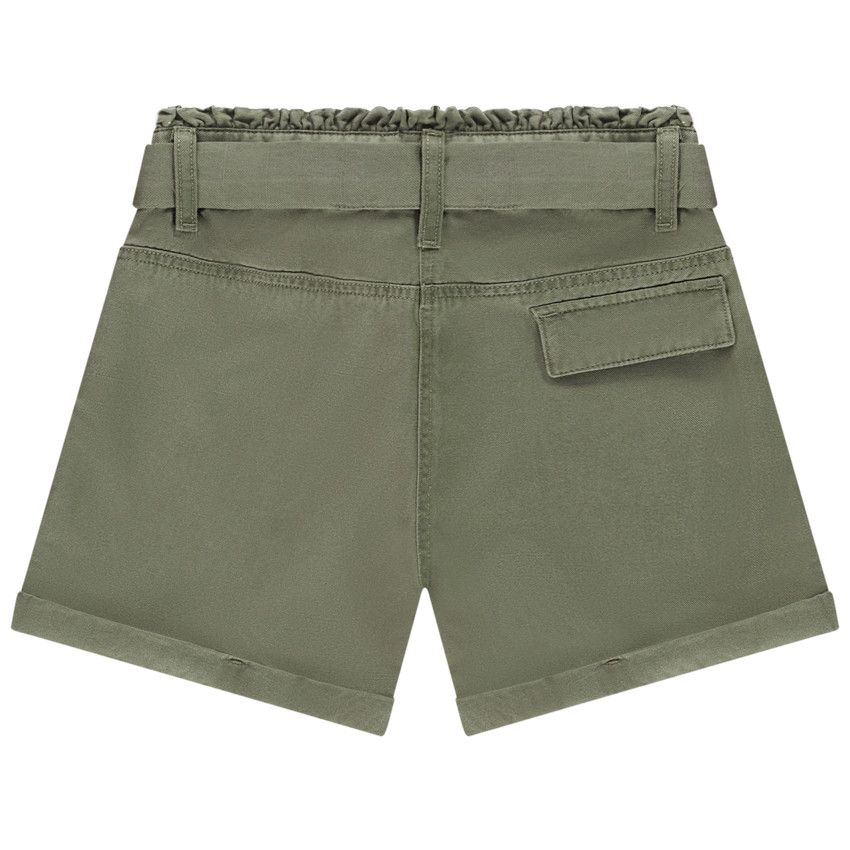 Short paperbag avec ceinture à nouer pour fille - Vert
