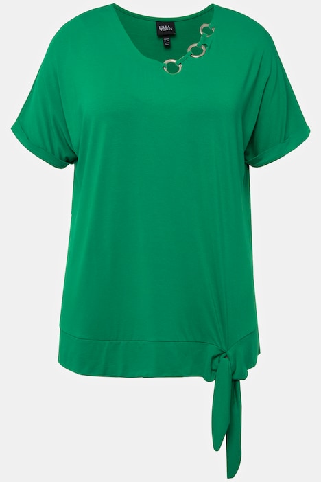 T-Shirt, Metallic-Kreise, Oversized, Rundhals, Halbarm