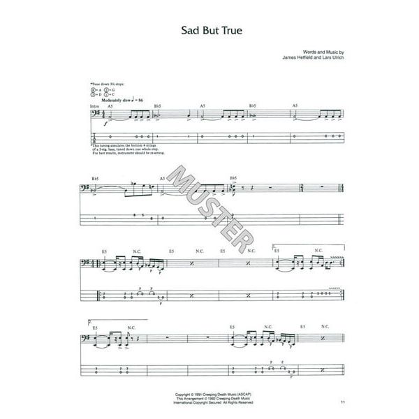Cherry Lane Music Company Metallica Black Album (Bass)