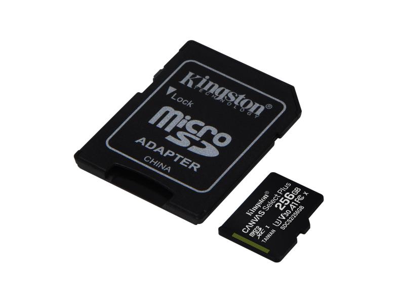 Kingston microSDXC-Karte Canvas Select Plus 256 GB SD-Karte, Class 10 U3 UHS-I V30, 256 GB
