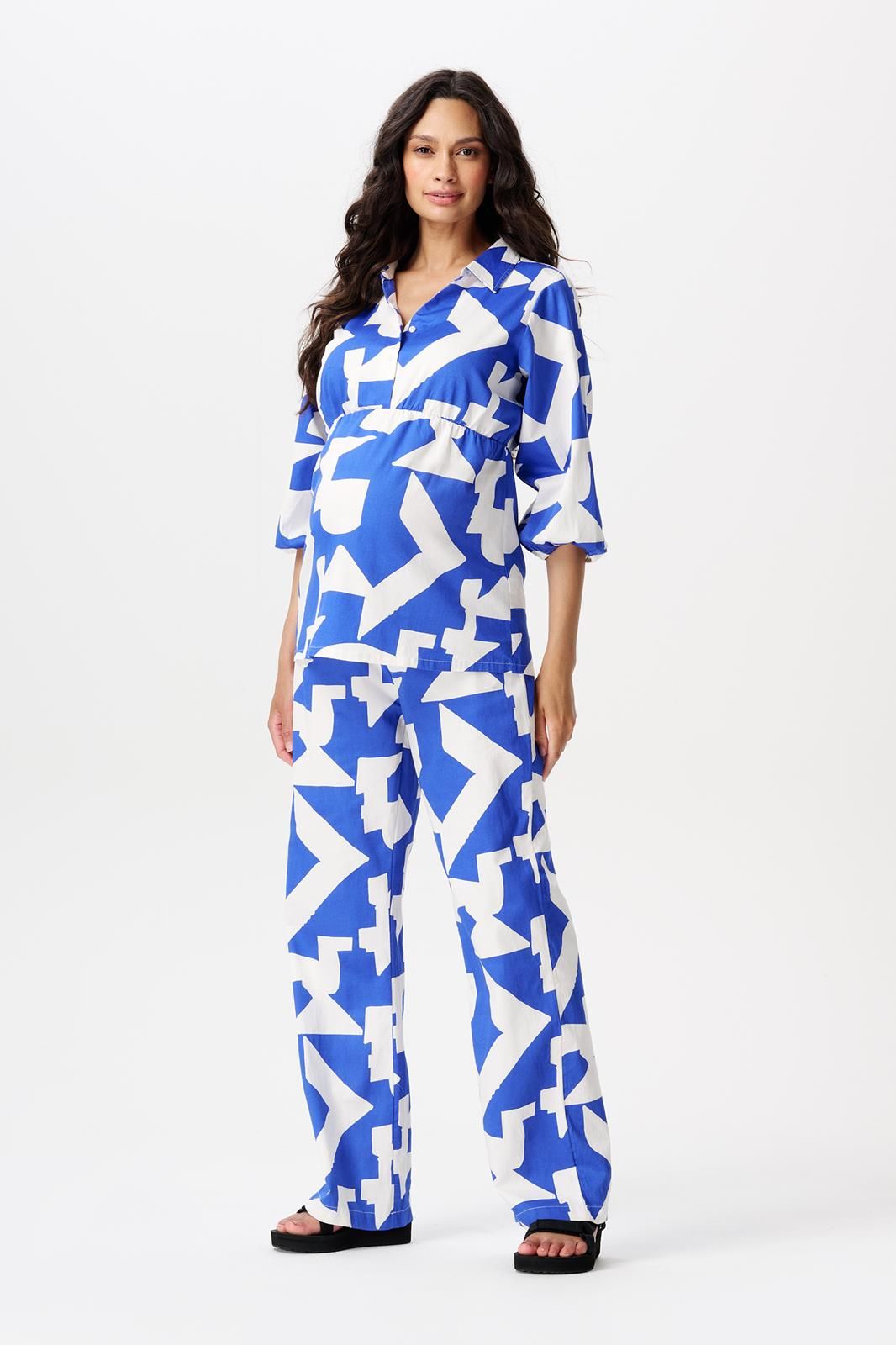 Noppies Maternity Casual broek Mesa - Graphic Blue Print