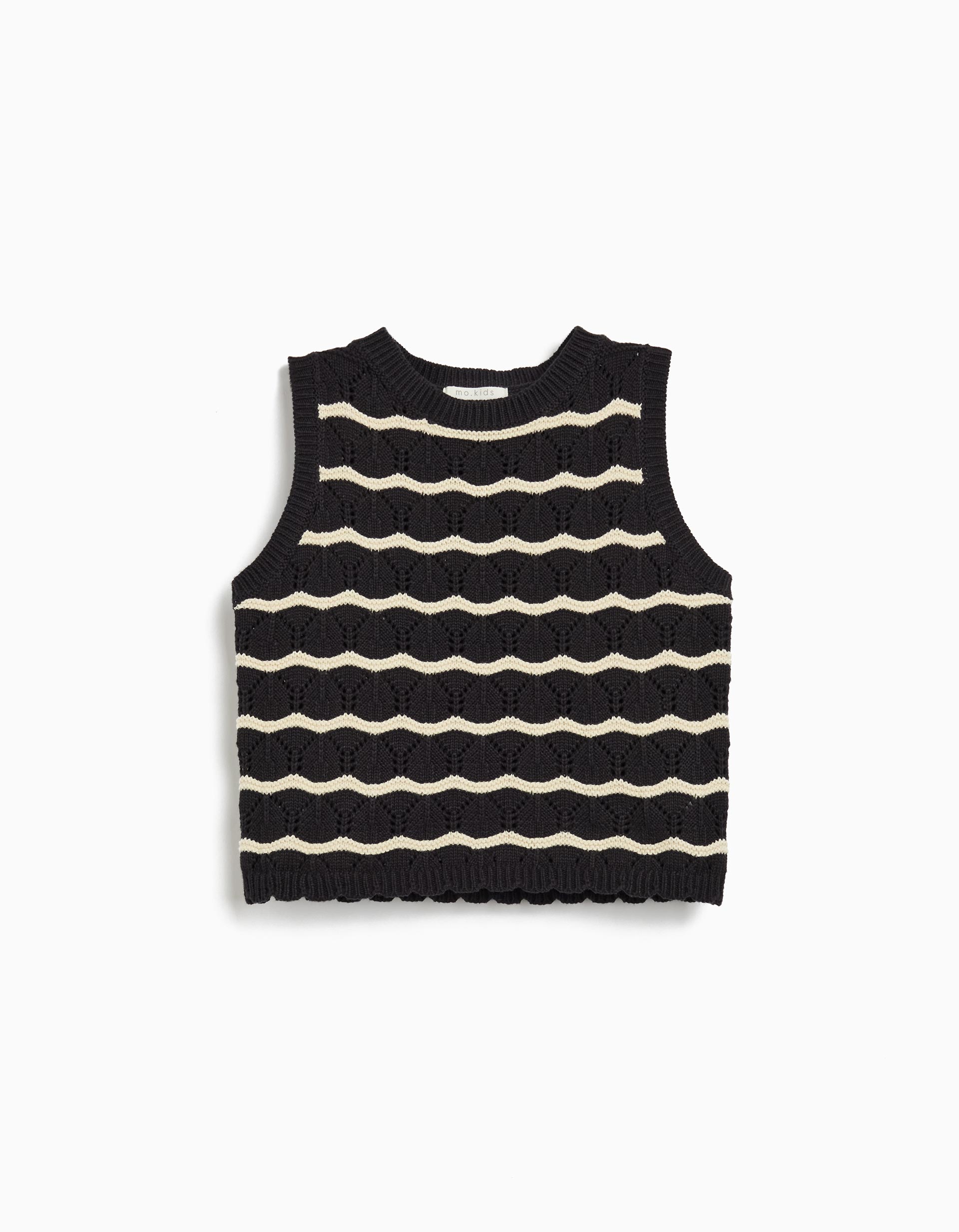 Top Crochet, Menina, Preto
