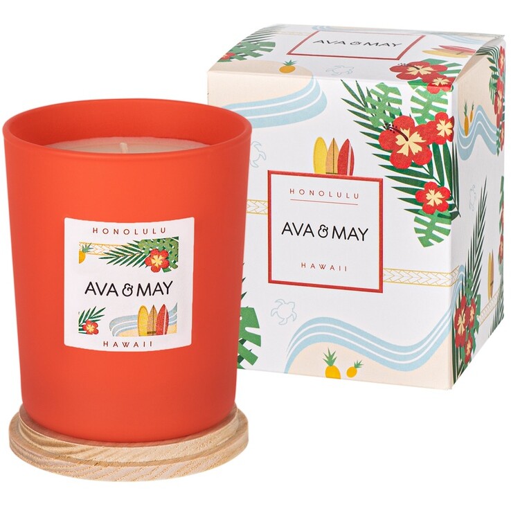 Bougie parfumée - Hawaï - Hibiscus & bergamote - 180 g