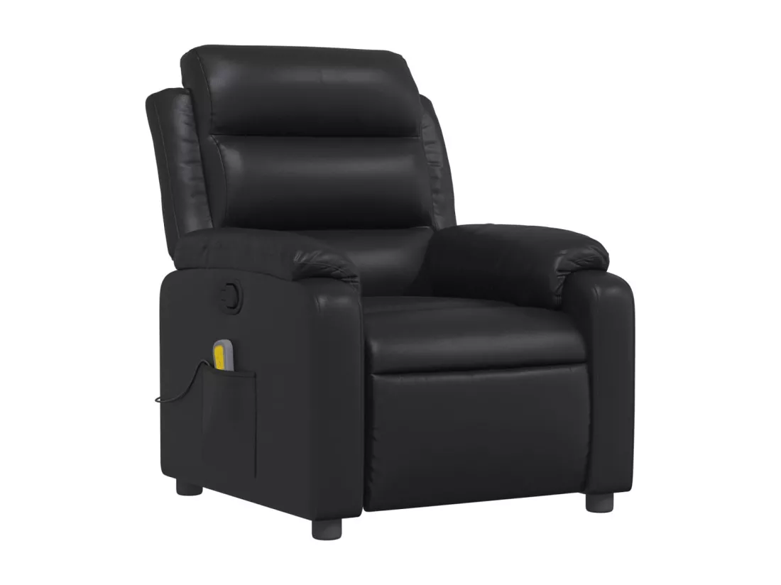 Fauteuil massant inclinable Noir Similicuir