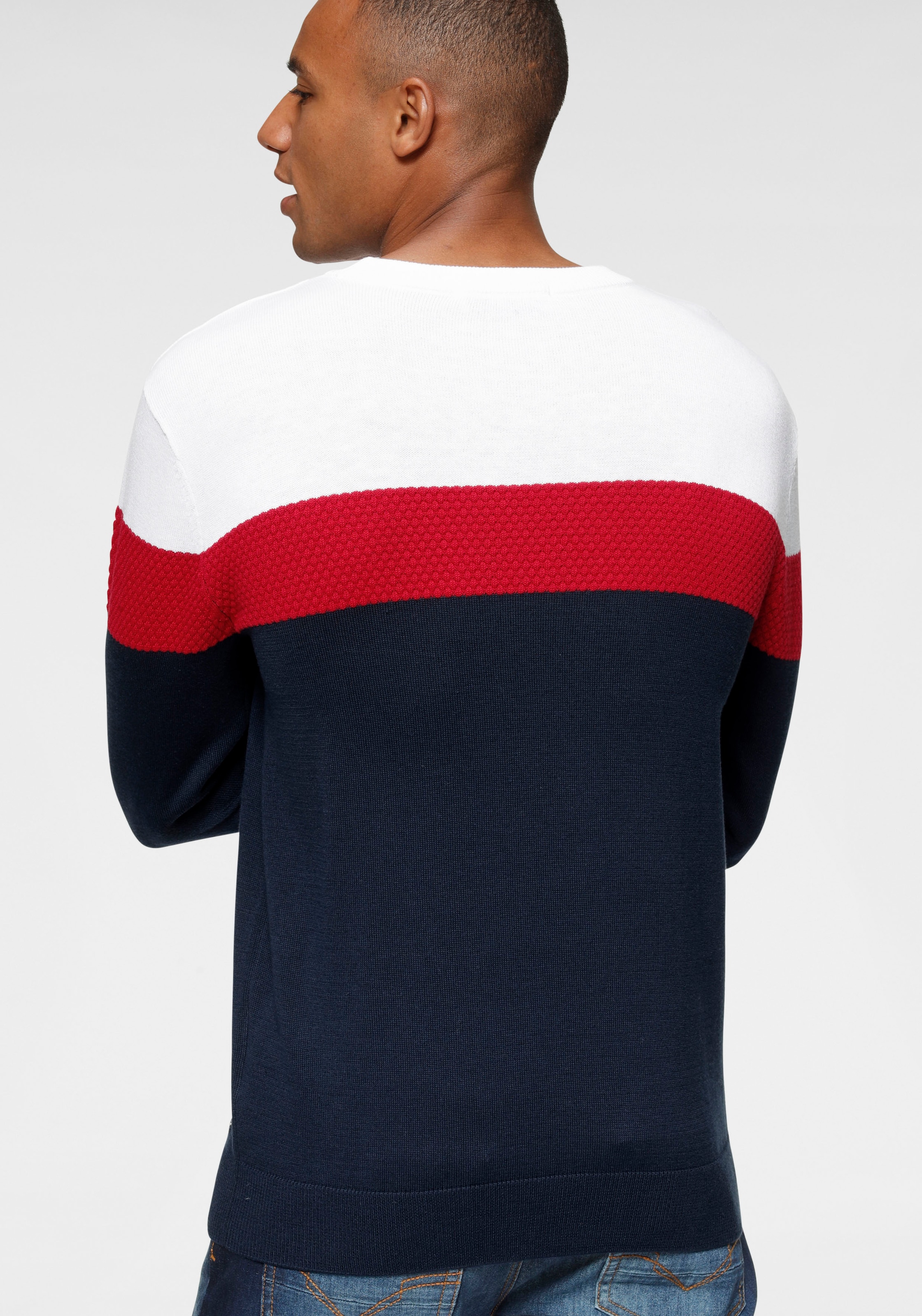 H.I.S Rundhalspullover »neue Farben!«, Colorblocking, in leichter Strickqualität