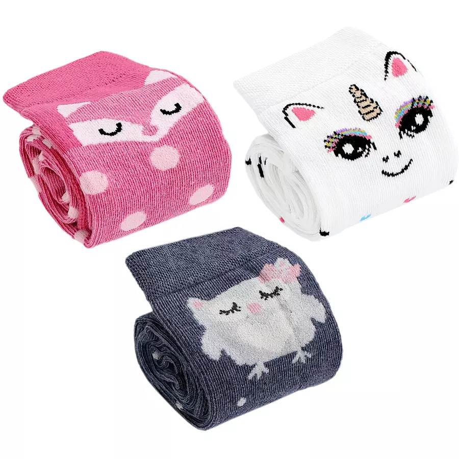 TupTam Mädchen Knielange Socken Gemustert 3er Pack rosaweiß