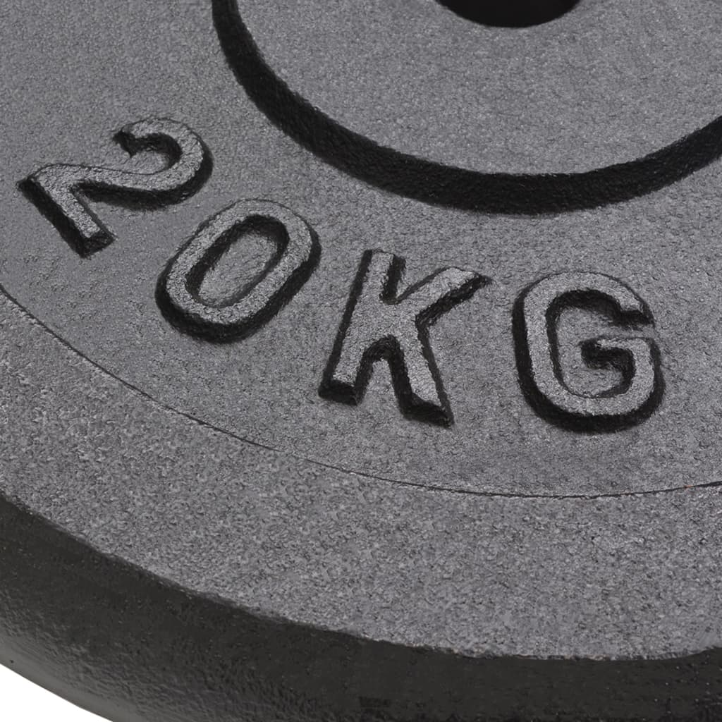 Discos de peso Vidaxl em ferro fundido, 2 unidades, 2 x 20 kg