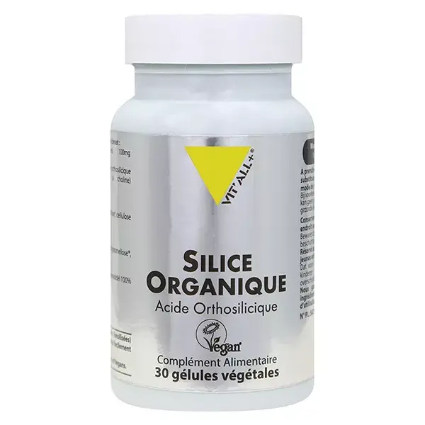 Vit'all+ SÍLICA ORGÂNICA 25mg Ácido Ortosilícico 30 cápsulas vegetais