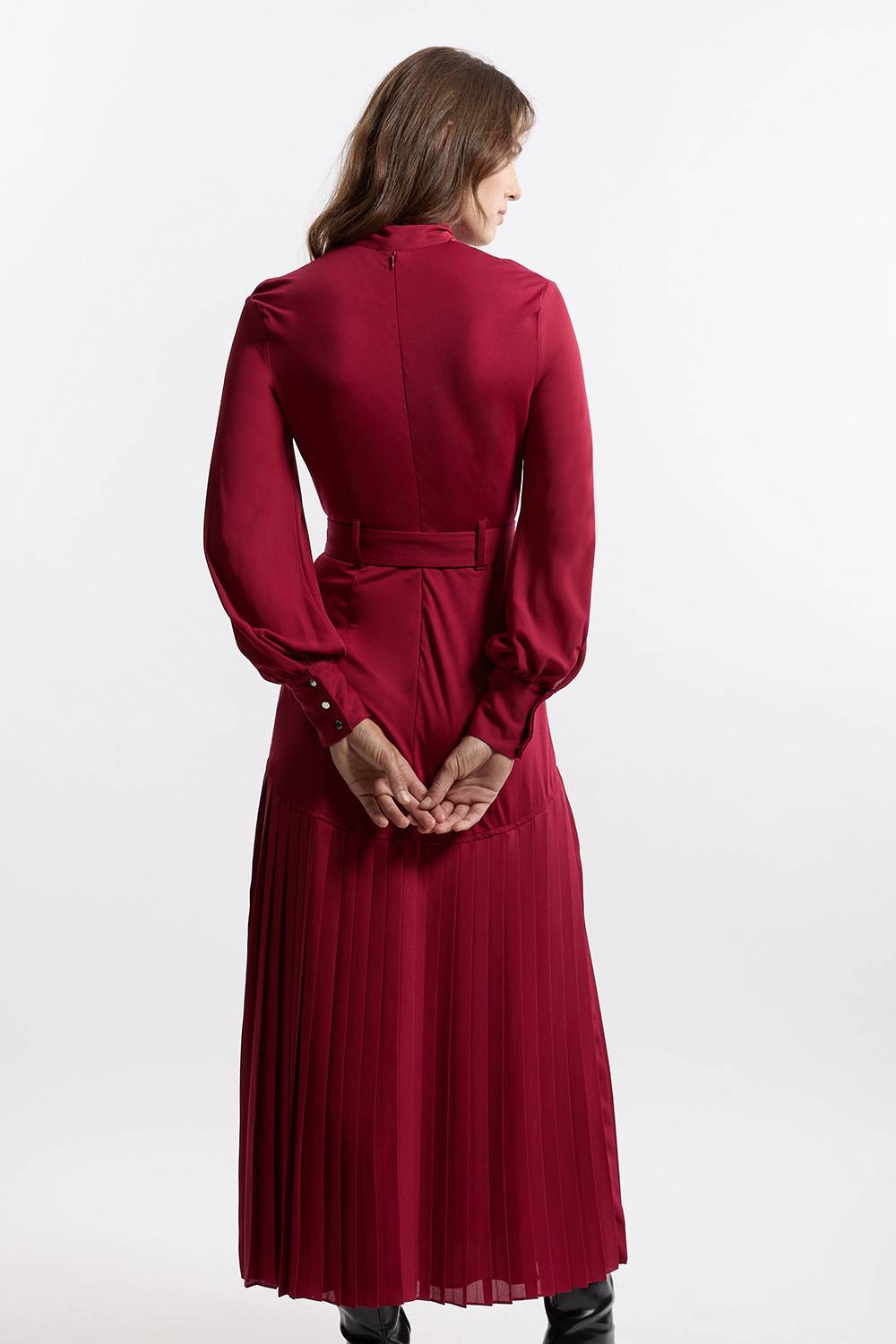 KarenMillen Robe midi Jersey Ponte Georgette Mix
