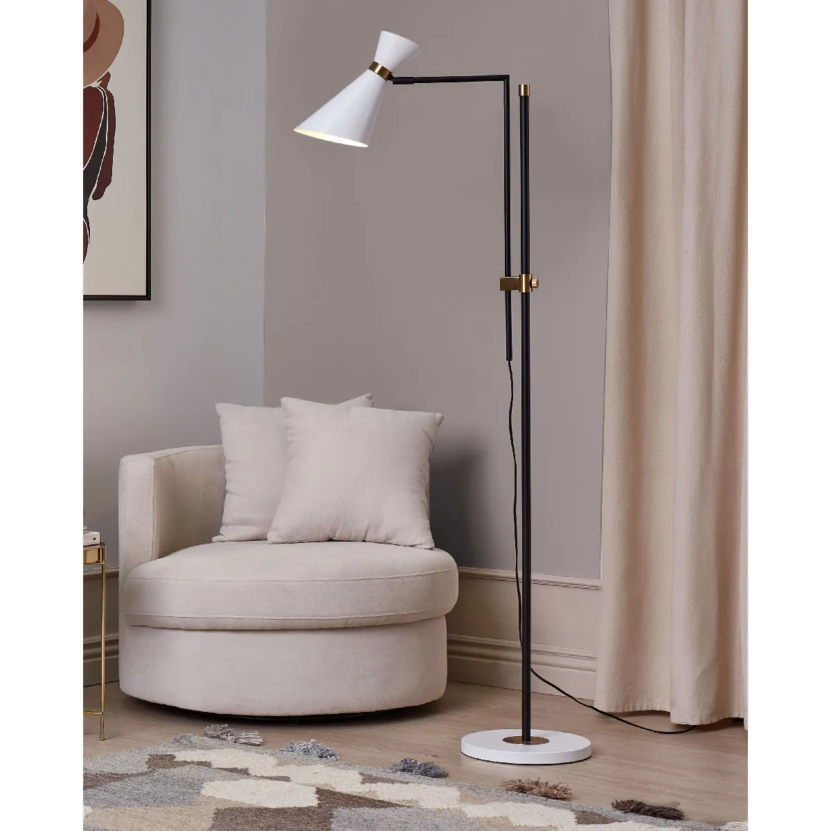 BELIANI Lampadaire Melawi - Blanc