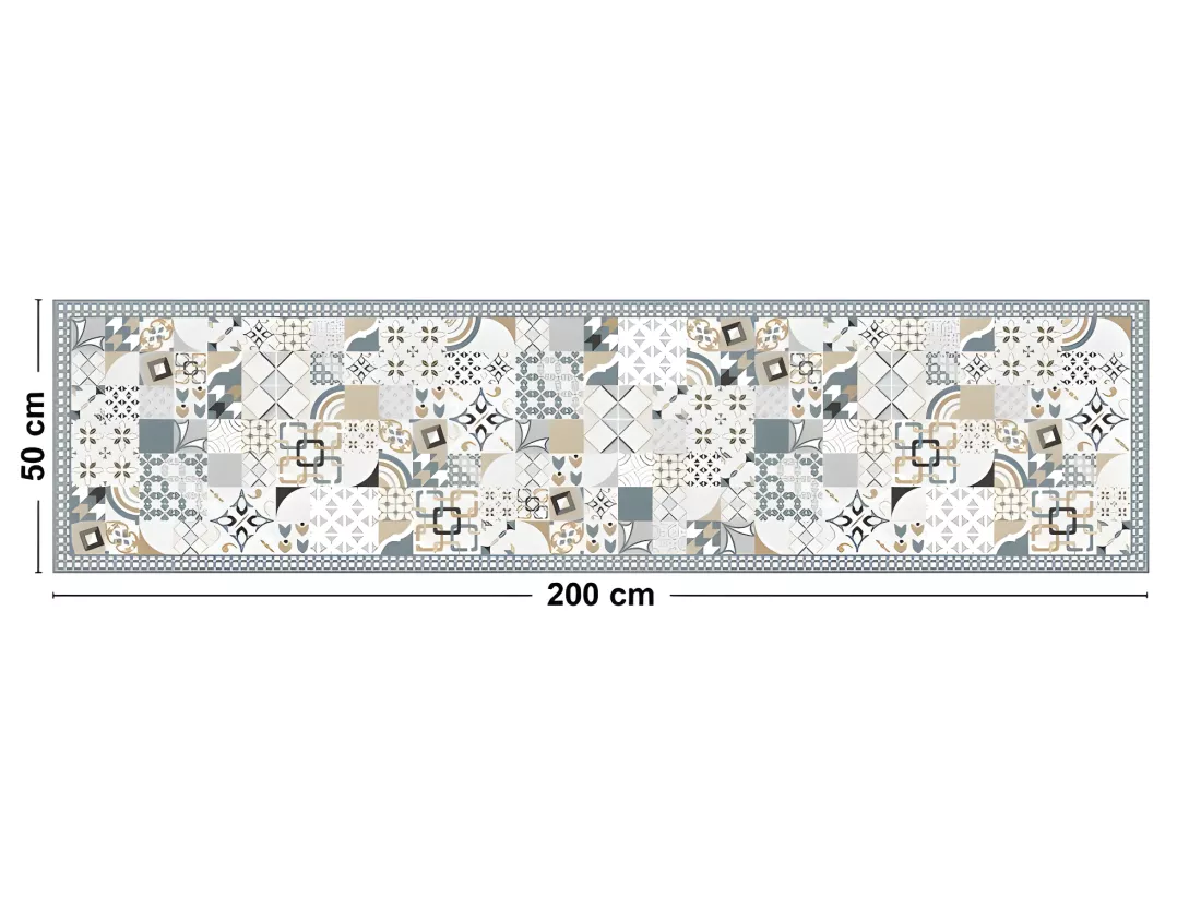 Tapis Vinyle Médium bis l 50xL200cm - Just Ciment Dulce - Vinyle