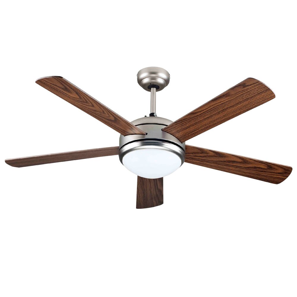 LED Deckenventilator, Fernbedienung, Holzoptik, D 132 cm