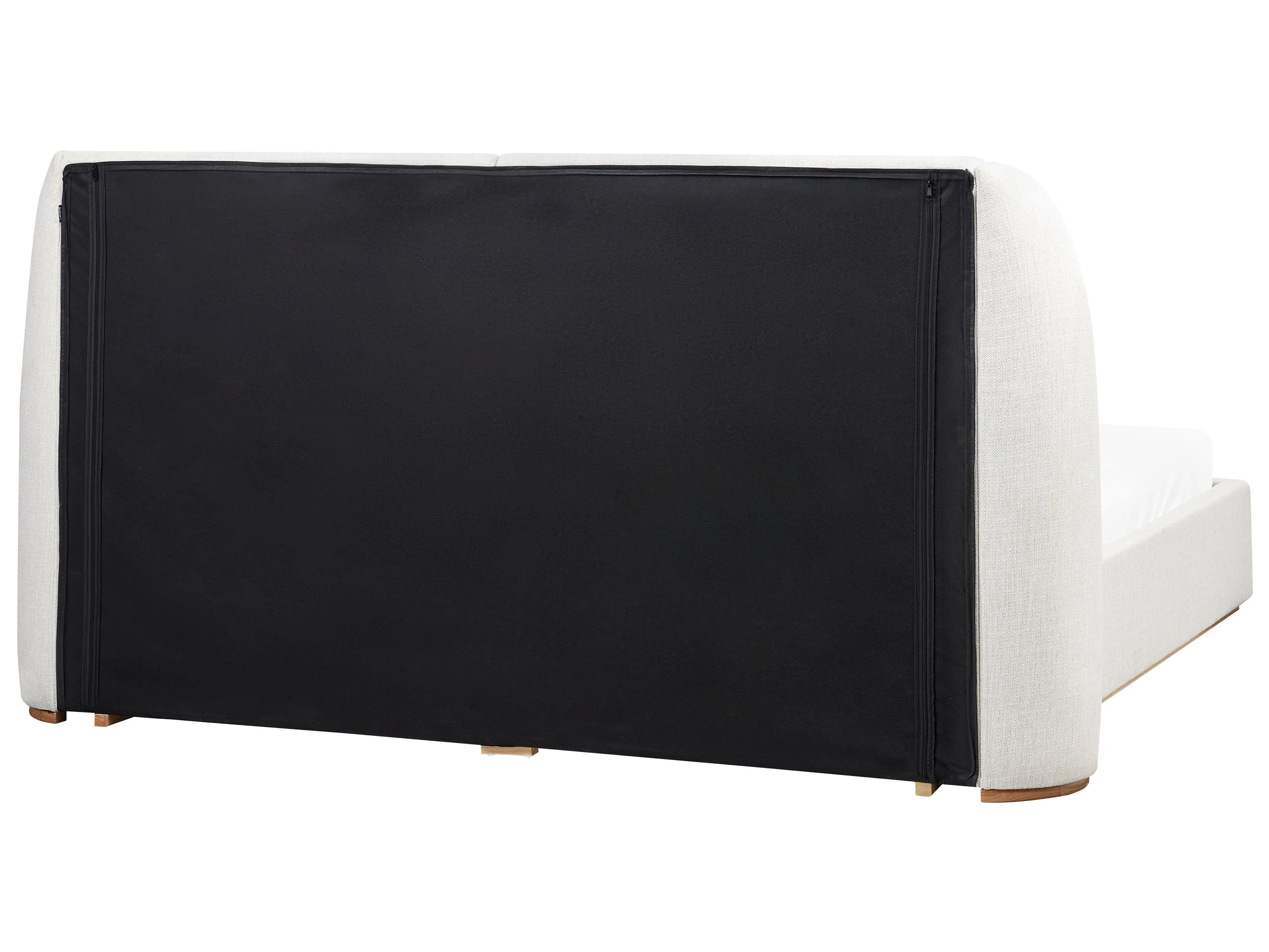 Bed met opbergruimte Stof MONESTIER 180 x 200 cm Gebroken wit