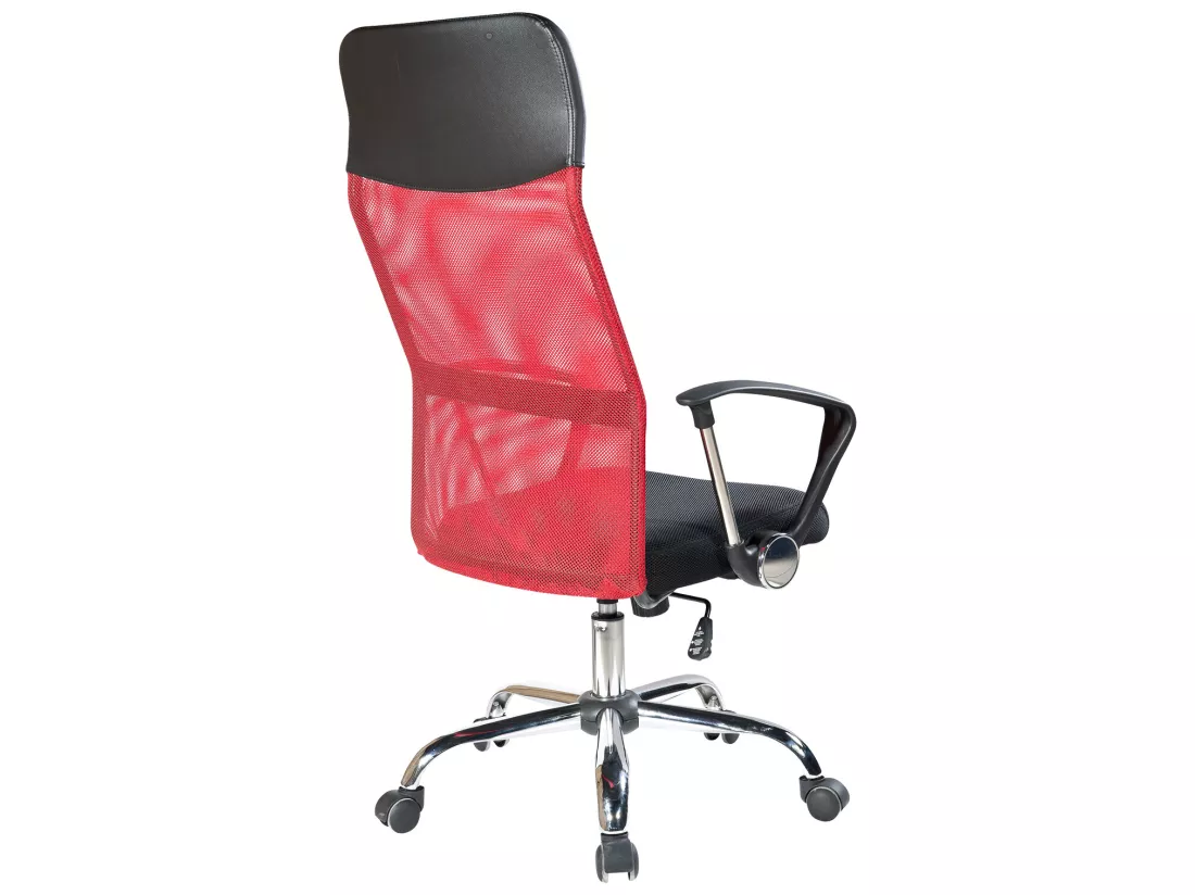 Fauteuil Bureau Chaise Rouge Noir Avec Roues 113/123x57,5x58,5