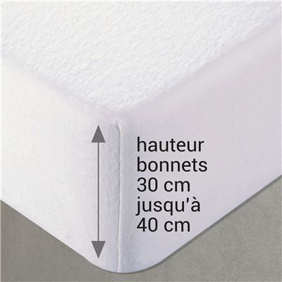 Housse alèse MOLLETON EXTENSIBLE grands bonnets