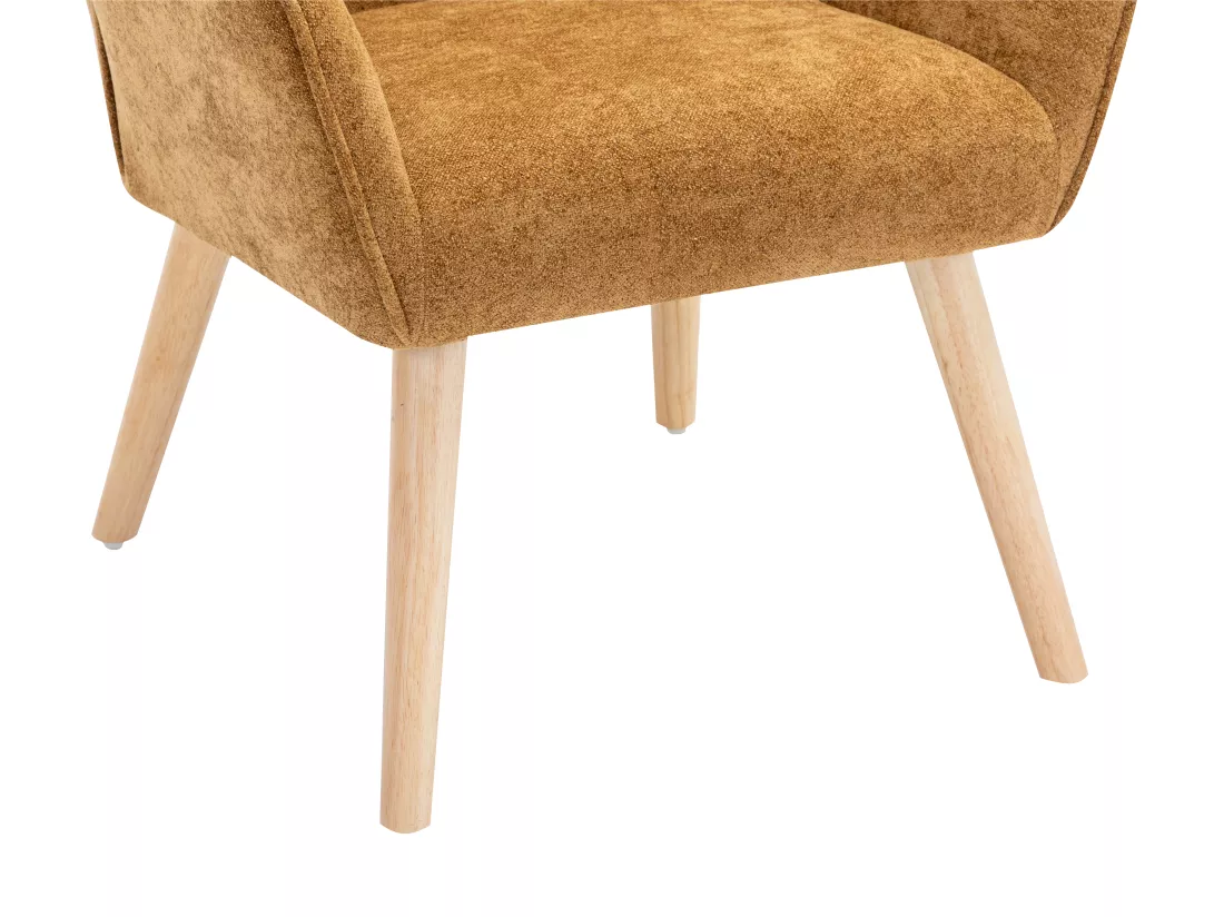 Fauteuil en tissu camel OSIMO