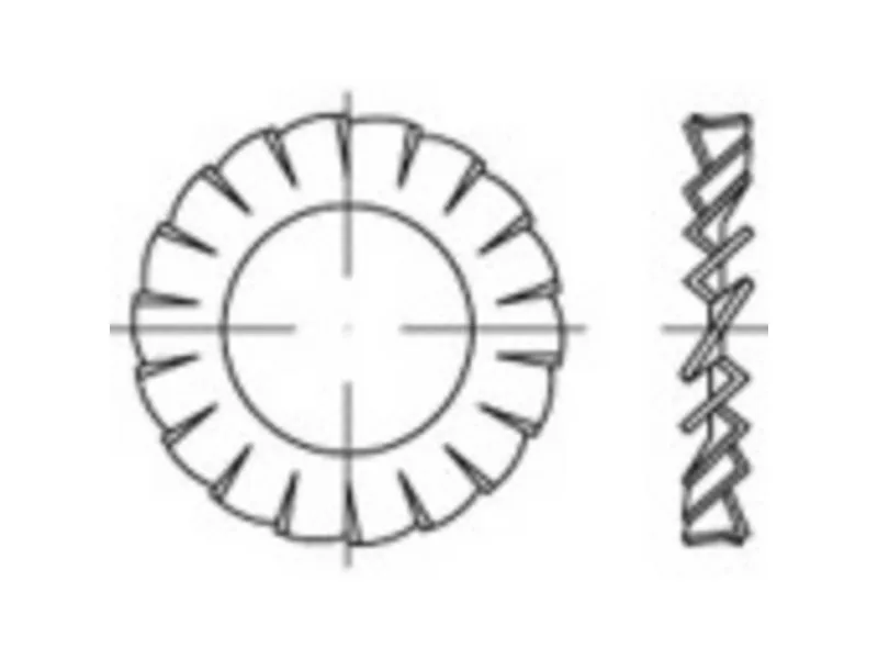 TOOLCRAFT 1067169 Stjernefjederskive Indvendig diameter: 6.4 mm DIN 6798 Rustfrit stål 1000 stk