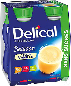 Delical Boisson Lactée Sans Sucre Vanille 4x200ml