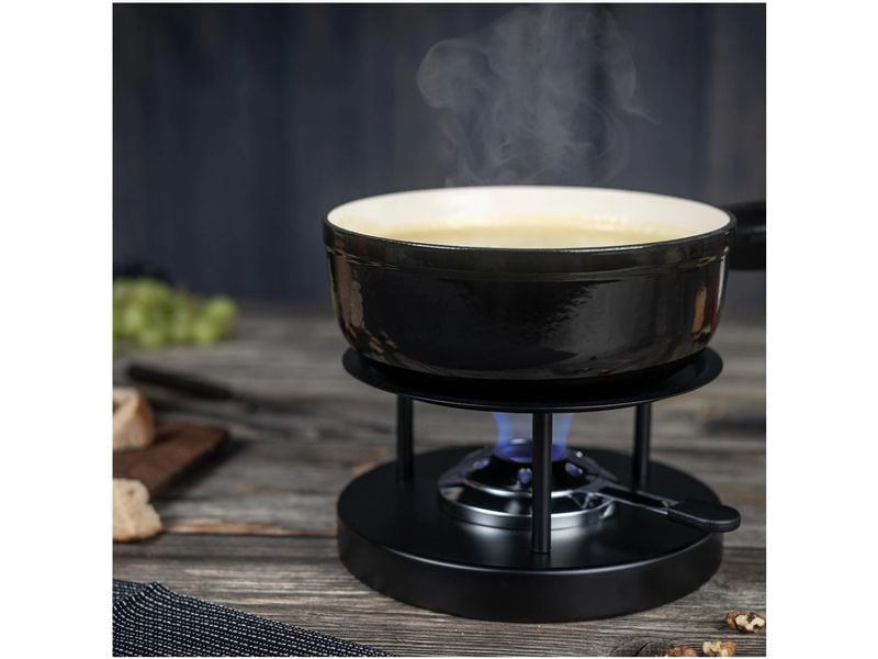Kuhn Rikon Fondue-Caquelon Induktion Beige/Schwarz Fonduepfanne