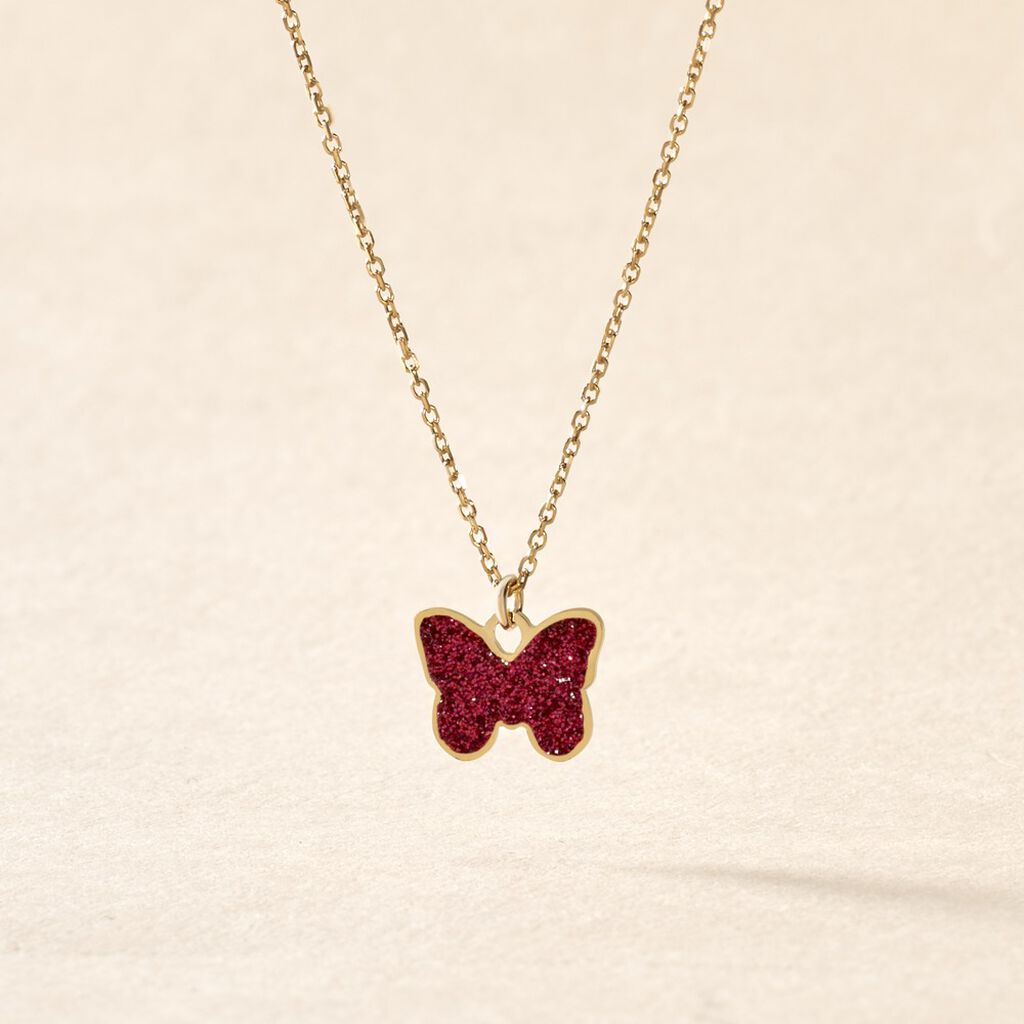 Collier Solena Papillon Or Jaune