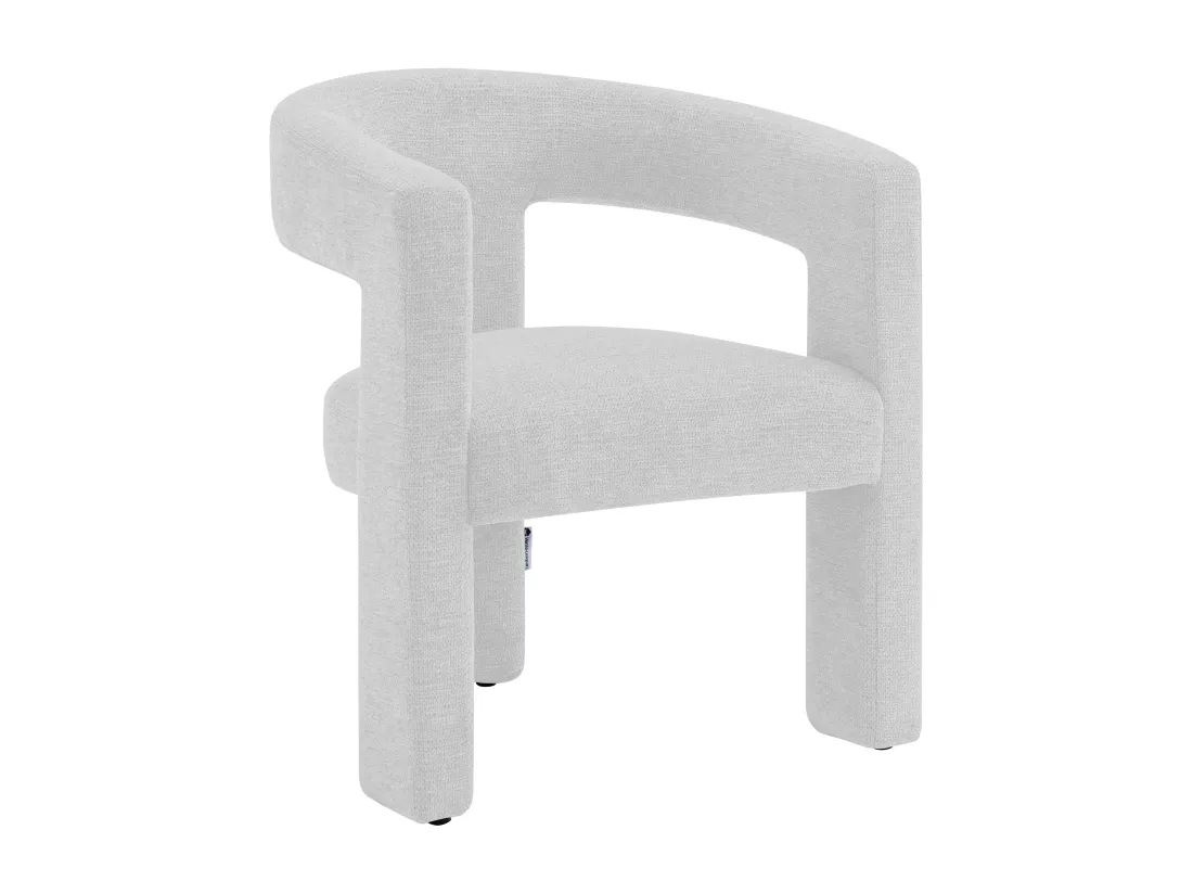 Fauteuil en tissu texturé blanc FAVINA