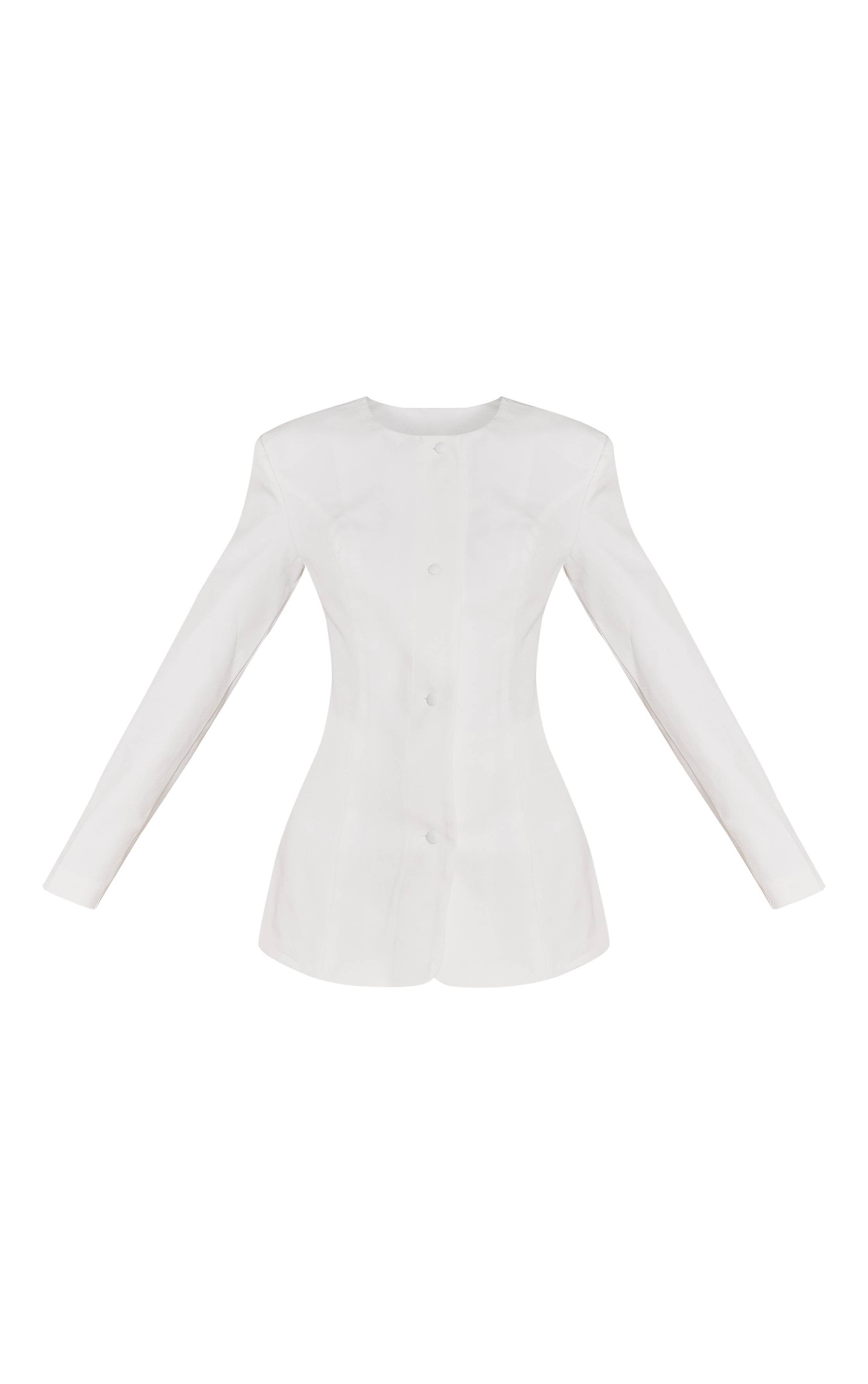 Blanc Blazer Ajusté Cintré Moutarde Foncé