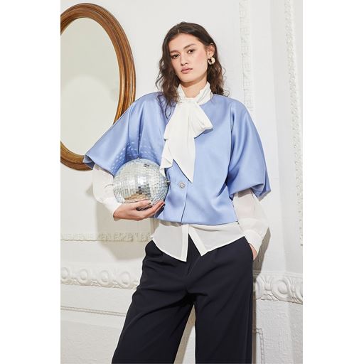 PBO Maison Bluse, Blue Stone, 36