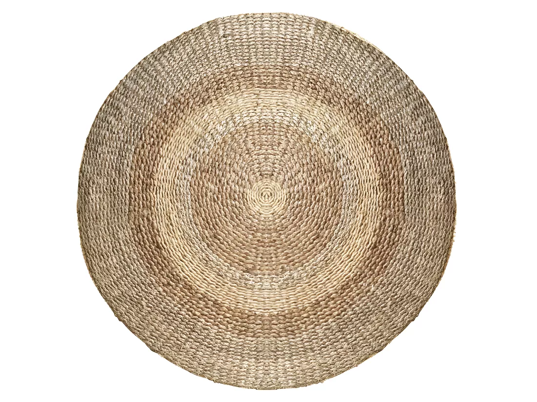 Tapis rond naturel en posidonie 120 cm - Angola