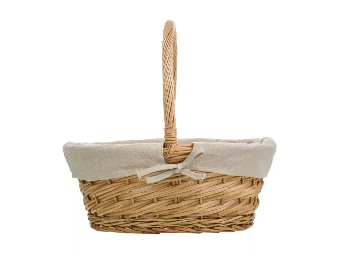 Ensemble de 3 paniers en osier marron doublés