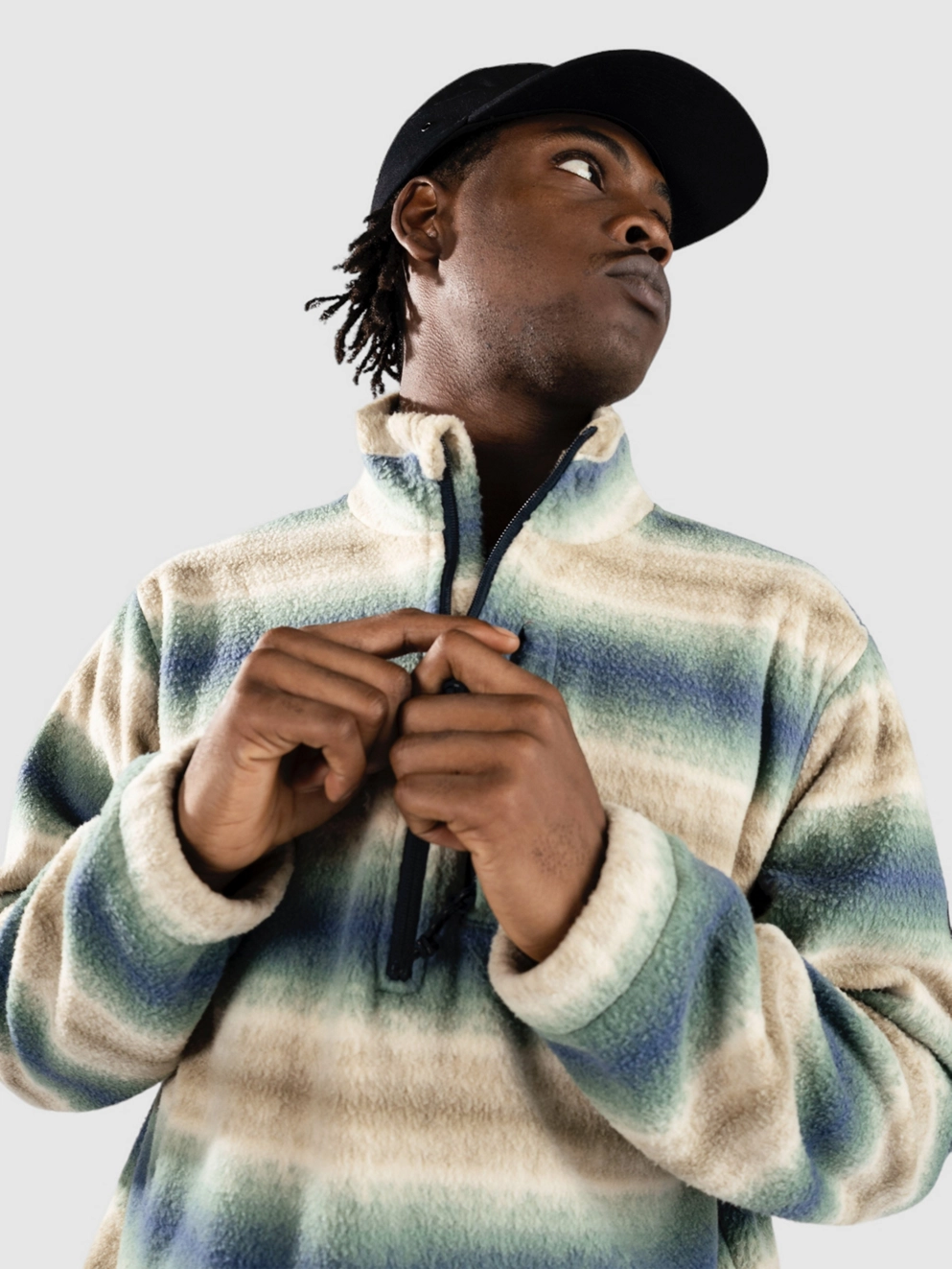 Billabong Boundary Mock Neck Fleece Sweater dune
