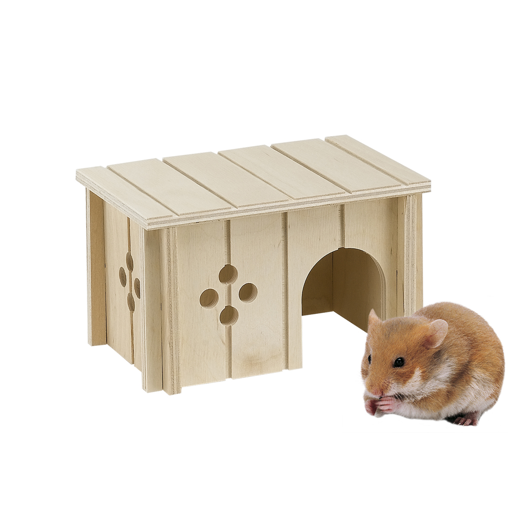Ferplast maison hamster, accessoire cage hamster, avec toit plat et trous d'aération, en kit de montage, 14,5 x 9,5 x h 8,5 cm,